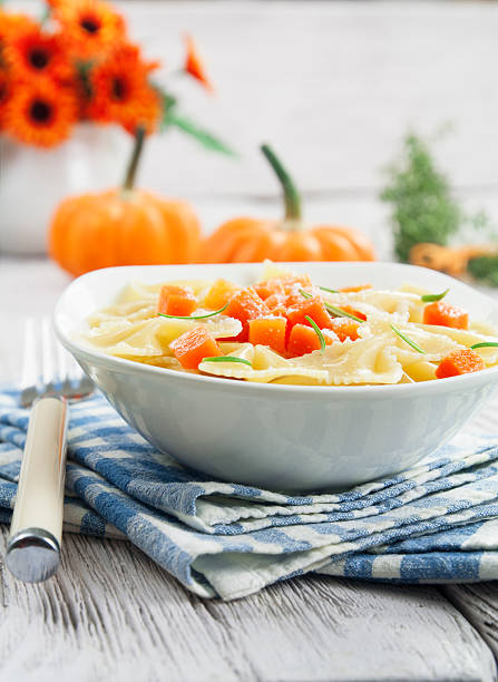 istock Farfalle with pumpkin and parmesan 455660367