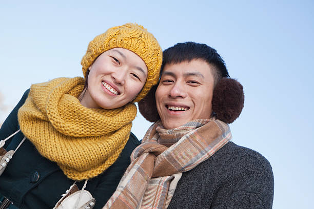 istock Young Couple Outside in winter, Beijing 455669479