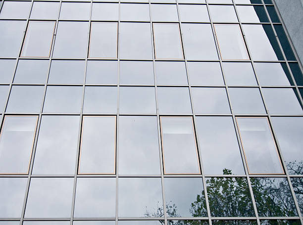 Wind-screen with steel elements stock photo