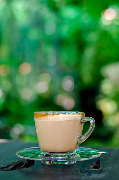 istock Hot coffee and a garden 455672471