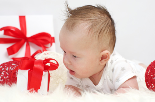 nice baby age of 3 months with gift