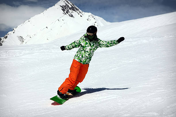Snowboard girl Snowboard girl ride at mountains snowboarding snowboard women snow stock pictures, royalty-free photos & images