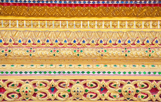 istock Wall pattern texture style in temple of Thailand 455682251