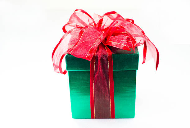 istock Green box red bow and ribbon 455686285