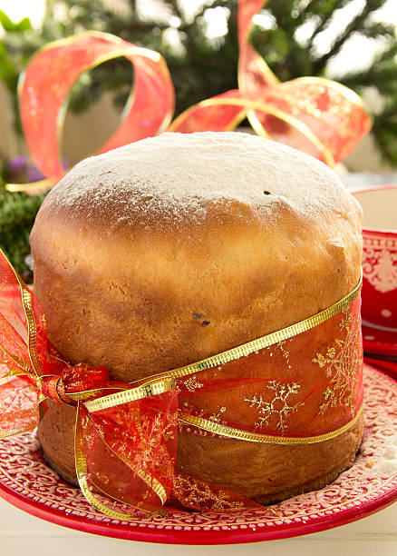 istock Panettone - traditional Italian Christmas cake 455690763