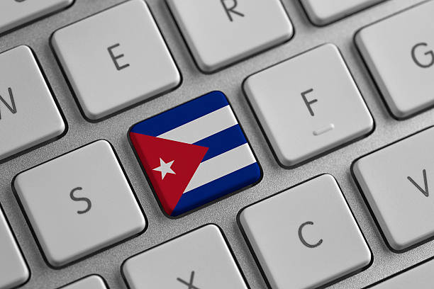 istock Cuba flag on a laptop 455700625
