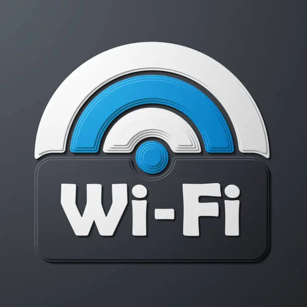 Vector illustration of Free Zone wi-fi, sticker