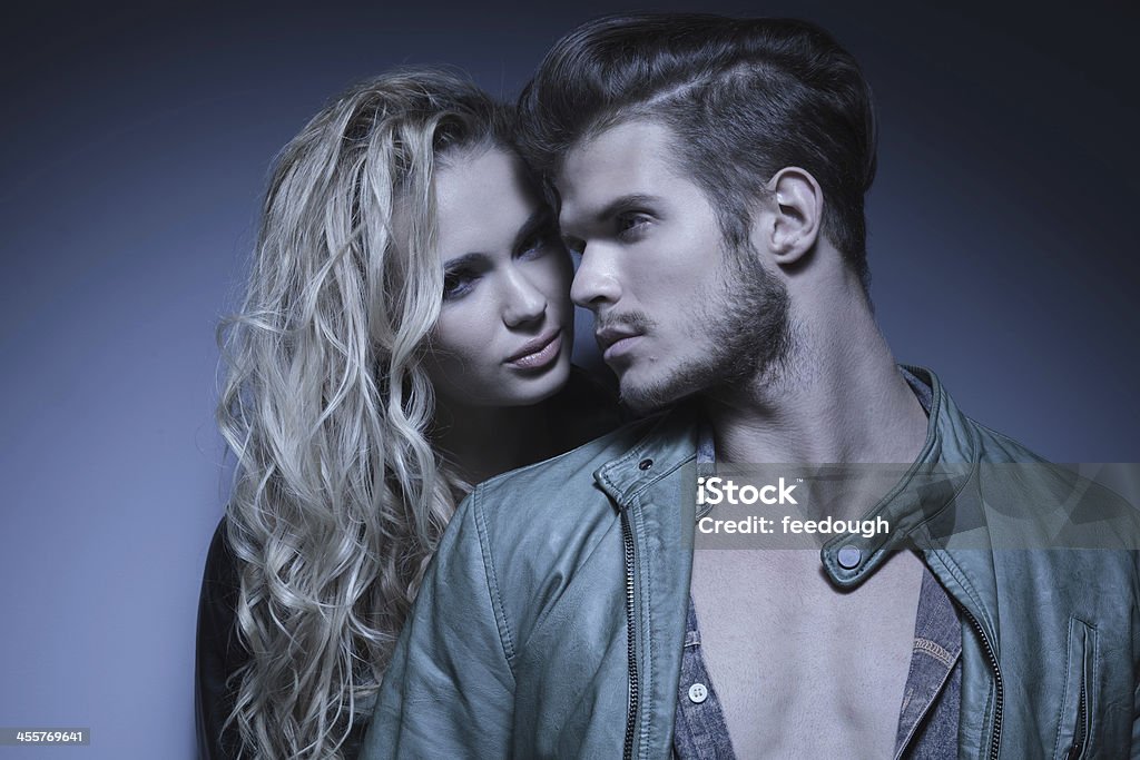 Photo of a young couple posing closeup picture of a young embraced fashion couple Couple - Relationship Stock Photo