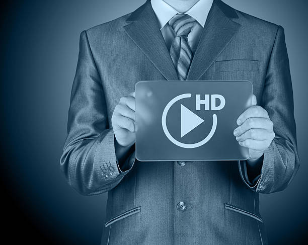 istock hd icon on futuristic glass tablet 455812659