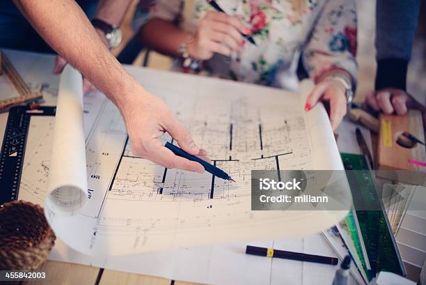 Blueprints Stock Photo - Download Image Now - Architecture, Blueprint, Close-up