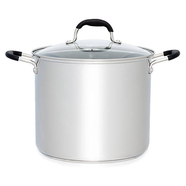 istock Stainless Steel Covered Casserole Isolated 455847183