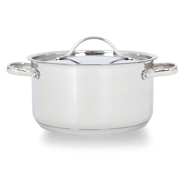 istock Stainless Steel Covered Casserole Isolated 455847345