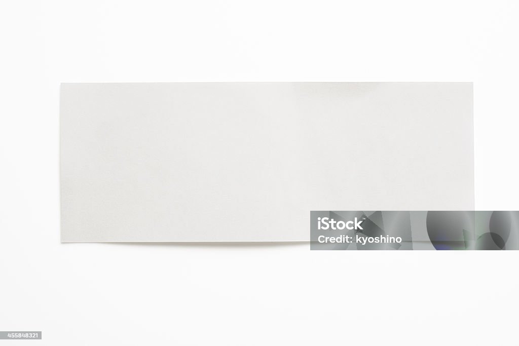 絶縁ショットのブランク白い長方形白色の背景に用紙 - からっぽのロイヤリティフリーストックフォト