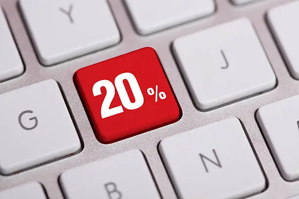Photo of Twenty Percent Off Key On Keyboard