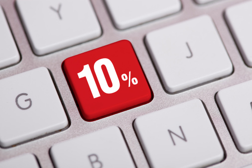 Ten Percent Off Key On Keyboard