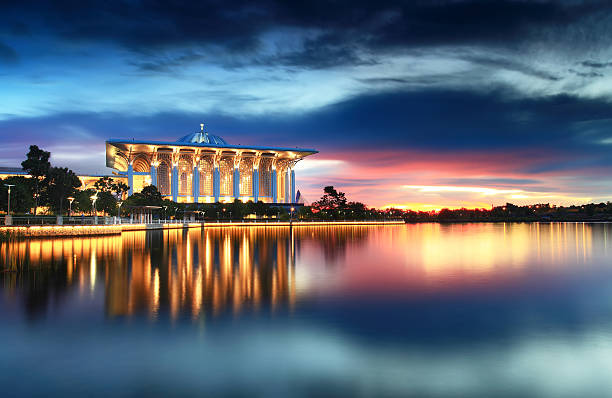 istock Dramatic sunset view at Iron Mosque, Putrajaya 455895493
