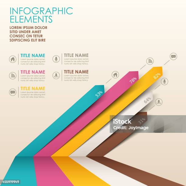 Multicolor 3d Paper Infographics With Text Stock Illustration - Download Image Now - Arrow Symbol, Three Dimensional, Infographic