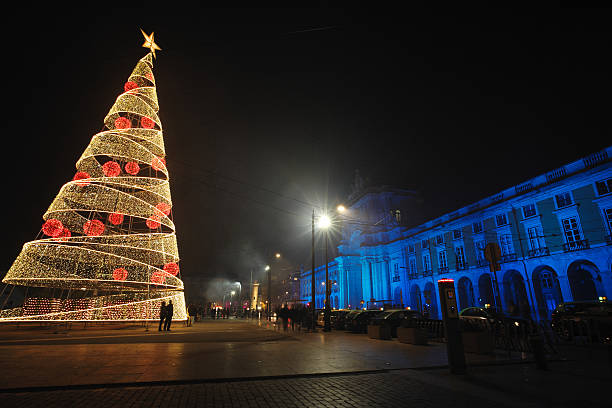 Christmas Light in Lisbon stock photo