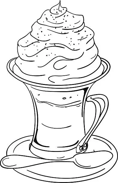 Vector illustration of Iced coffee