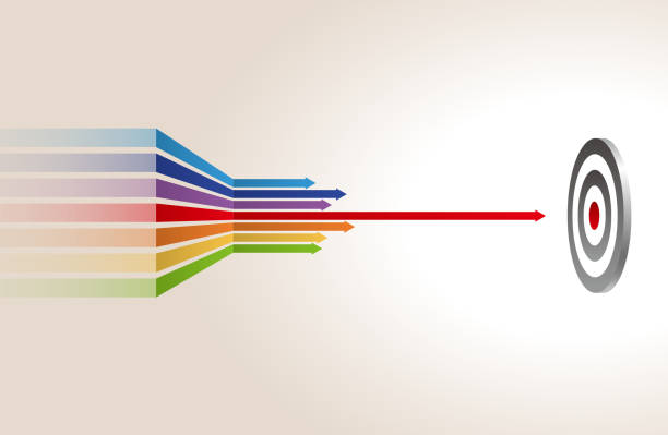 Hit the target Gradient and transparent effect used. leadership patterns stock illustrations
