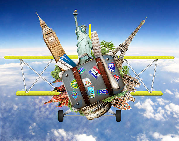 istock Tourism and travel. Airplane 456003639