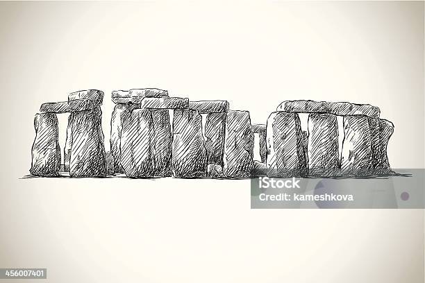 Stonehenge Vector Drawing Uk Landmark Stock Illustration - Download Image Now - Stonehenge, Ancient, Old Ruin