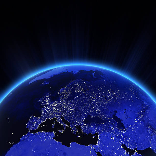 istock Europe city lights at night 456007571