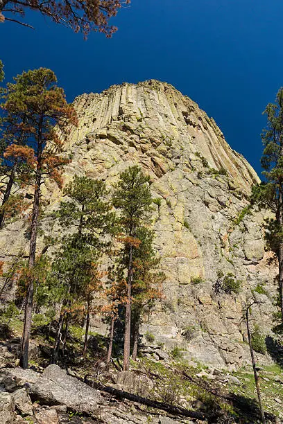 A large rock formation.