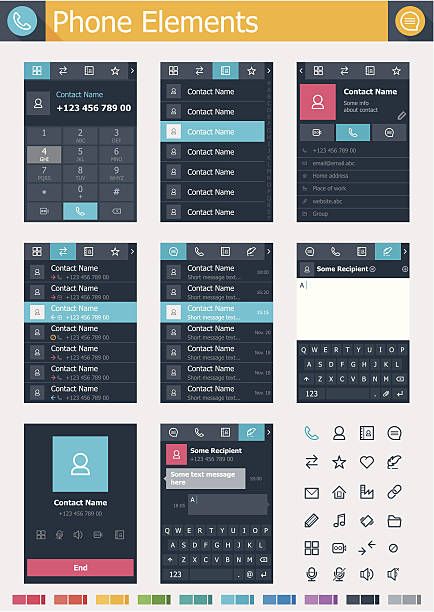 telefon elementy - address book audio stock illustrations