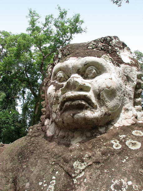 istock Mythological giants on the naga bridge, Preah Khan, Angkor 456013757