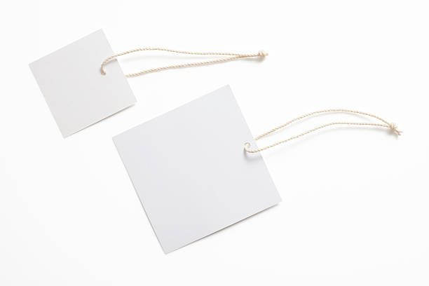 istock Isolated shot of two blank square tag on white background 456016895