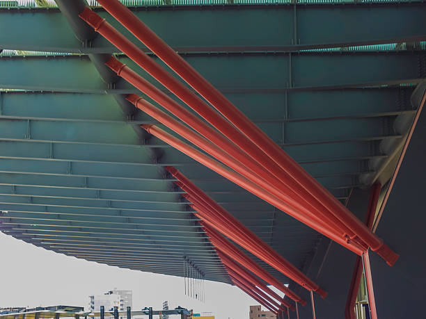 istock beautiful red color alloy pillar under ceiling 456021163
