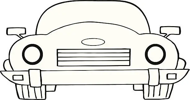 Vector illustration of Black and White Convertible Car