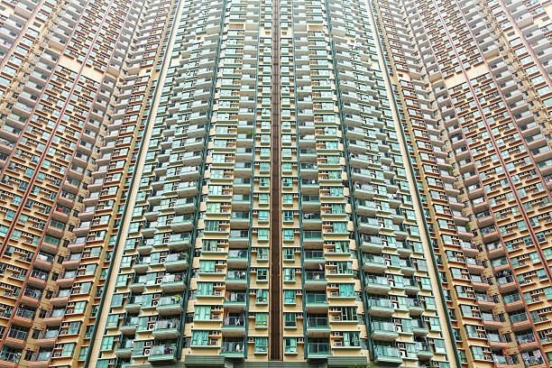 istock Over crowded apartment block in Hong Kong 456025909