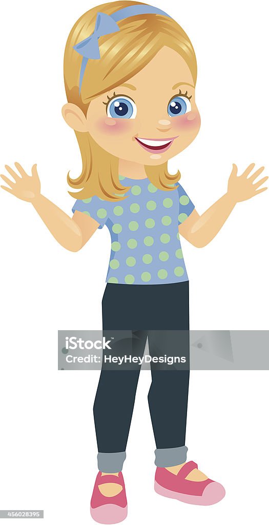 Cute Little Blonde Girl Stock Illustration - Download Image Now - Blue  Eyes, Blond Hair, Girls - iStock