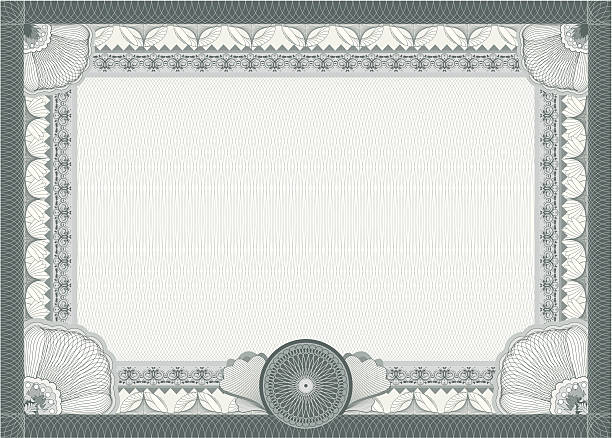 ilustraciones, imágenes clip art, dibujos animados e iconos de stock de certificado de plantilla en blanco - guilloche certificate backgrounds pattern