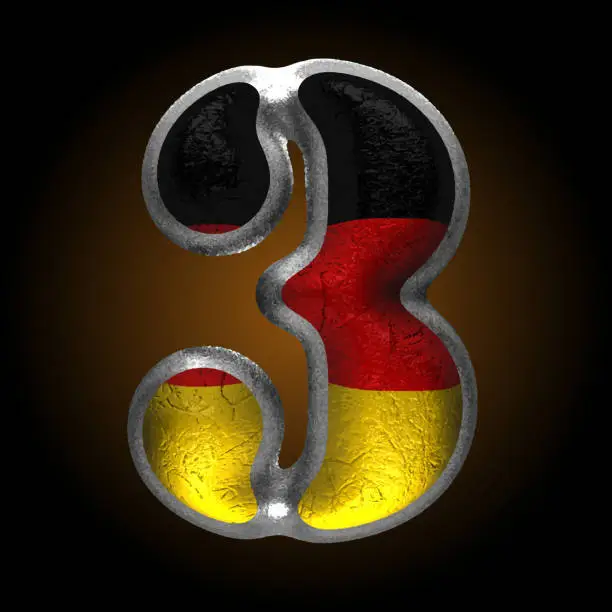 Vector illustration of Vector Germany metal figure 3