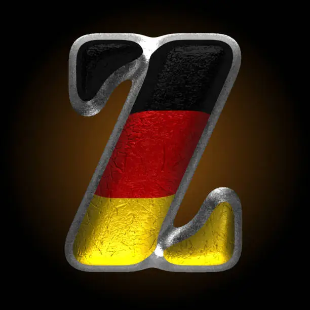 Vector illustration of Vector Germany metal figure z