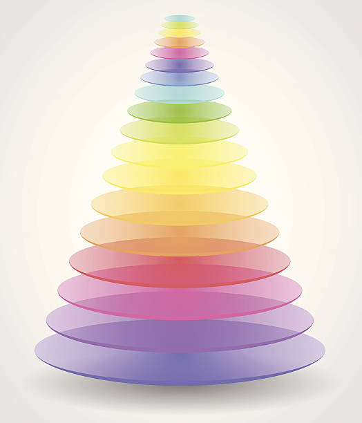 カラーのピラミッド - pyramid pyramid shape three dimensional shape order点のイラスト素材／クリップアート素材／マンガ素材／アイコン素材