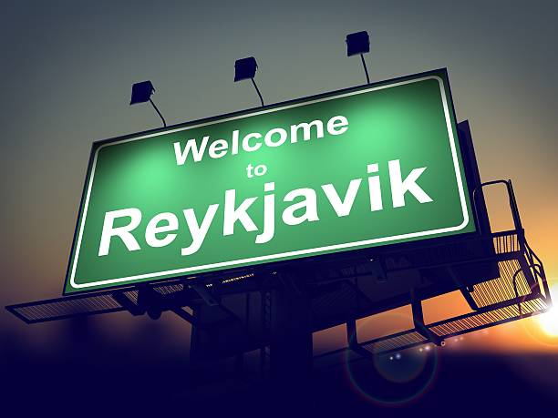 istock Billboard Welcome to Reykjavik at Sunrise. 456042397