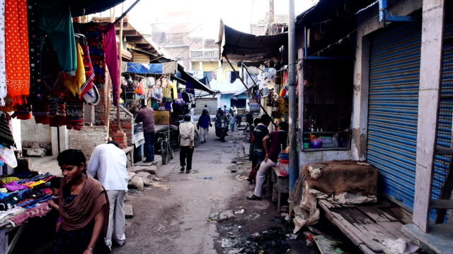 Agra back streets of India fixed camera
