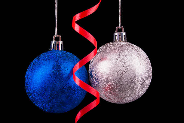 istock Christmas balls on a black background. 456046413