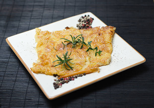 istock Italian chickpea farinata on plate 456047421