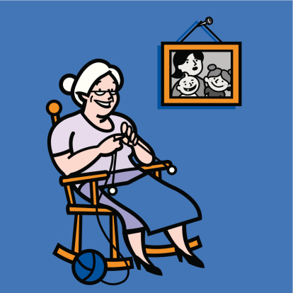 grandmother knitting