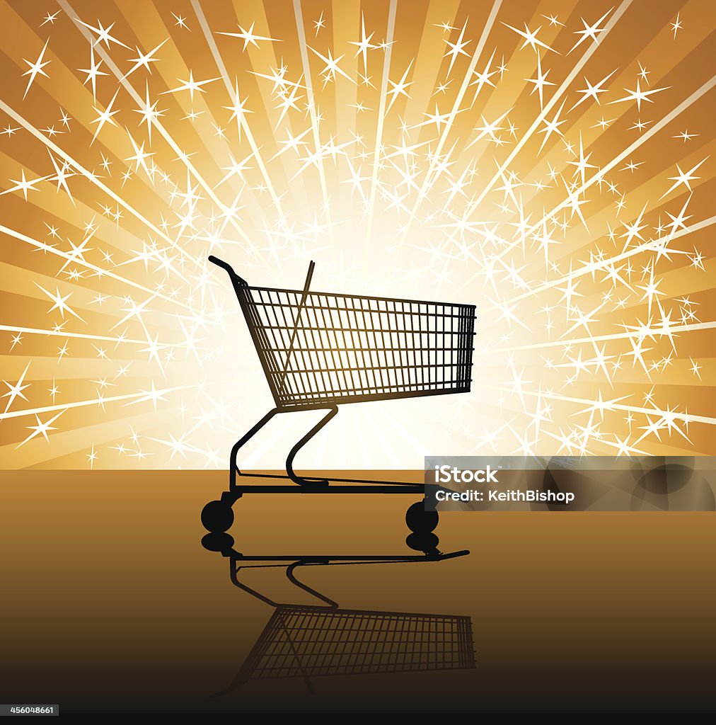 Shopping Spree, Cart and Magical Starburst Graphic silhouette illustration of a Shopping Spree, Cart and Magical Starburst. Check out my "Vector Food and Utensils" light box for more. Basket stock vector