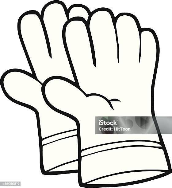 Garten Handschuhe Schwarz Und Weiß Stock Vektor Art und mehr Bilder von Bildart - Bildart, Bildkomposition und Technik, ClipArt