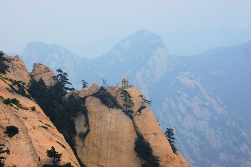 Mountain Temple on sacred Mt. Hua Shan in China