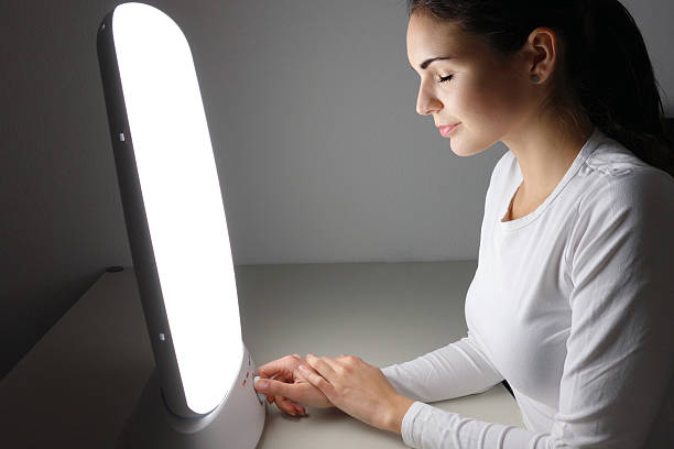 Light therapy Light therapy is a common treatment for a variety of conditions, from auto-immune disorders like psoriasis and eczema, to wound healing, to depression and seasonal affective disorder, to circadian rhythm sleep disorders light therapy stock pictures, royalty-free photos & images