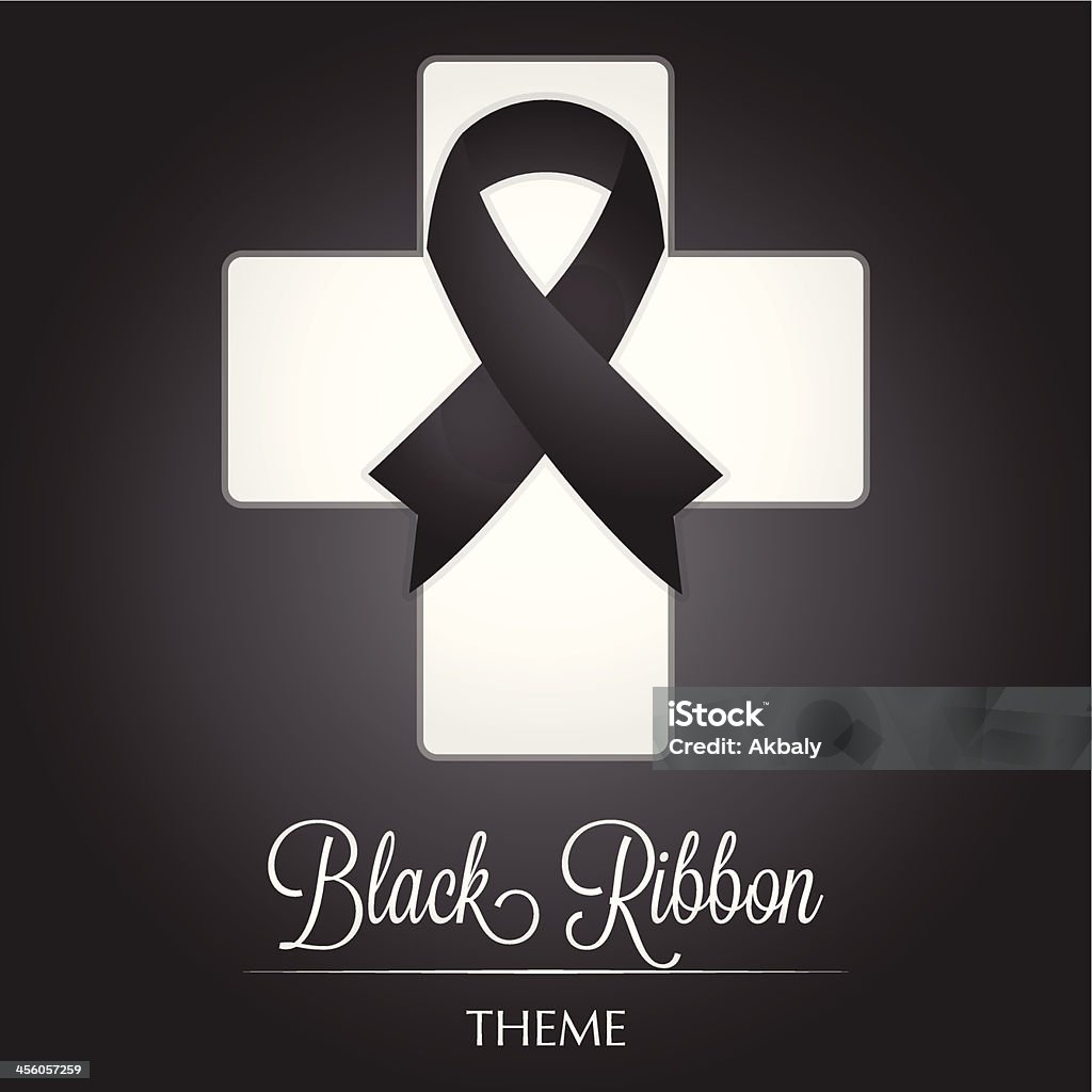 Czarne wstążka Krzyż Theme - Grafika wektorowa royalty-free (Biały)