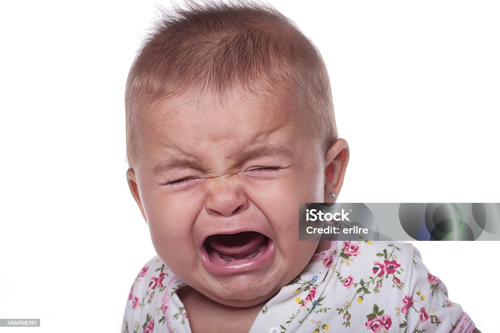 baby crying portrait of a baby crying isolated on white Child Stock Photo
